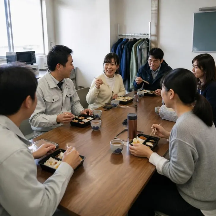 職場で同僚と話し合う場面(イメージ)