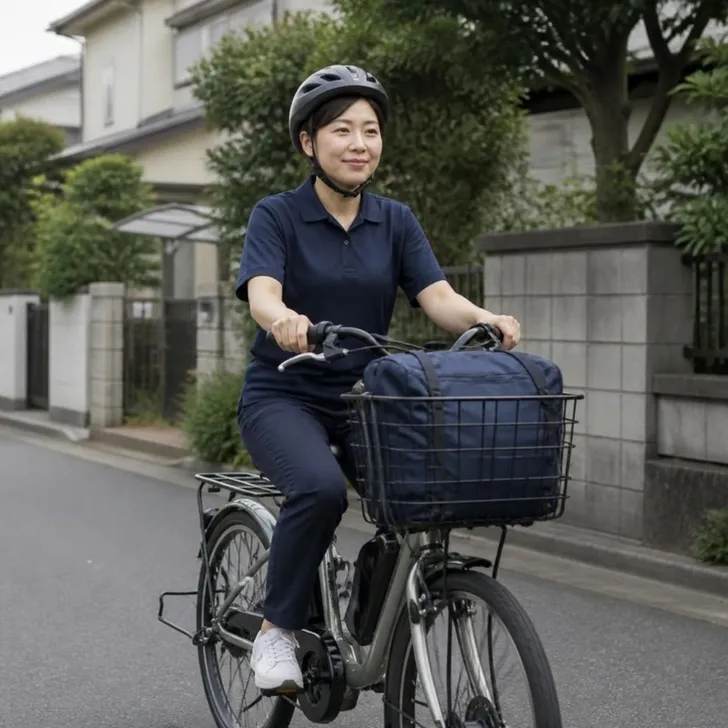 利用者宅を訪ねる、訪問看護の看護師の場面(イメージ)